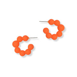 100808, MATTE FINISH BALL ROUND HOOP EARRING