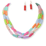 100815, CELLULOID ACETATE MULTI LAYERED NECKLACE