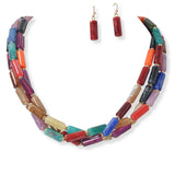 100815, CELLULOID ACETATE MULTI LAYERED NECKLACE