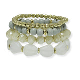 100817, MULTI LAYERED MIX BEADED STRETCH BRACELET
