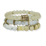 100818, MULTI LAYERED MIX BEADED STRETCH BRACELET