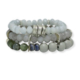 100818, MULTI LAYERED MIX BEADED STRETCH BRACELET