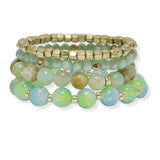 100820, MULTI LAYERED RESIN BEADED STRETCH BRACELET