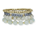 100820, MULTI LAYERED RESIN BEADED STRETCH BRACELET