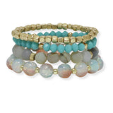 100820, MULTI LAYERED RESIN BEADED STRETCH BRACELET