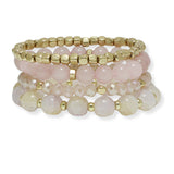 100820, MULTI LAYERED RESIN BEADED STRETCH BRACELET