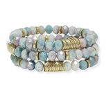 100821, MULTI LAYERED BEADED STRETCH BRACELET
