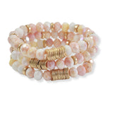 100821, MULTI LAYERED BEADED STRETCH BRACELET