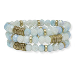 100821, MULTI LAYERED BEADED STRETCH BRACELET