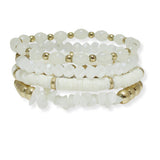 100822, MULTI LAYERED RESIN MIX BEADED STRETCH BRACELET