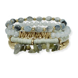 100822, MULTI LAYERED RESIN MIX BEADED STRETCH BRACELET