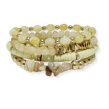 100822, MULTI LAYERED RESIN MIX BEADED STRETCH BRACELET