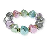100824, GEOMETRIC GLOW BEADED STRETCH BRACELET
