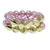 100825, GEOMETRIC GLOW BEADED MULTI LAYERED STRETCH BRACELET