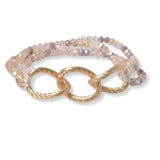 100835, CHAIN ACCENT DAINTY BEADED STRETCH BRACELET
