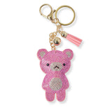 100837, TEDDY BEAR CRYSTAL EMBELLISHED KEYCHAIN