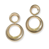 100852, GOLD DIPPED, ROUND METAL BRASS DANGLE EARRING