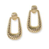 100853, GOLD DIPPED, GEOMETRIC METAL BRASS EARRING