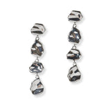 100854, GOLD DIPPED, GEOMETRIC HAMMERED METAL BRASS DANGLE EARRING