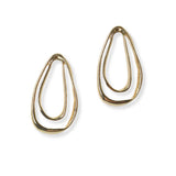 100855, GOLD DIPPED, GEOMETRIC BRASS POST EARRING