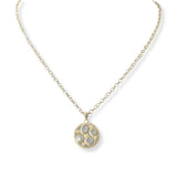 100856, GEOMETRIC CUBIC ZIRCONIA ACCENT PENDANT NECKLACE