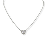 100860, 14K GOLD PLATED, DESIGNER INSPIRED HEART CUBIC ZIRCONIA NECKLACE