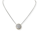 100861, 14K GOLD PLATED, DESIGNER INSPIRED ROUND MICRO PAVE CUBIC ZIRCONIA NECKLACE
