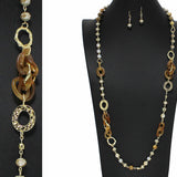 100874, SEMI PRECIOUS STONE MIX BEADED LONG NECKLACE