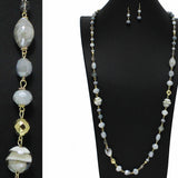 100875, SEMI PRECIOUS STONE BEADED LONG NECKLACE