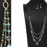 100877, RESIN MIX BEADED LAYERED LONG NECKLACE
