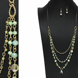 100877, RESIN MIX BEADED LAYERED LONG NECKLACE