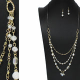 100877, RESIN MIX BEADED LAYERED LONG NECKLACE