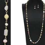 100879, RESIN MIX BEADED LONG NECKLACE