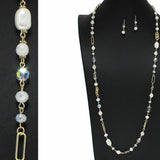 100879, RESIN MIX BEADED LONG NECKLACE