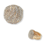 100881, WAVE STRIPE ACCENT CRYSTAL RHINESTONE STRETCH RING