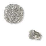100881, WAVE STRIPE ACCENT CRYSTAL RHINESTONE STRETCH RING