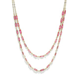100896, DAINTY RECTANGLE ACCENT DOUBLE LAYERED NECKLACE