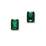 100915, RECTANGLE RHINESTONE STUD EARRING