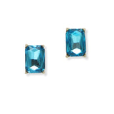 100915, RECTANGLE RHINESTONE STUD EARRING