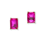 100915, RECTANGLE RHINESTONE STUD EARRING