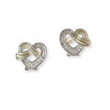 100931, HEART CUBIC ZIRCONIA DESIGNER INSPIRED EARRING