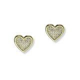 100932, HEART CUBIC ZIRCONIA DESIGNER INSPIRED STUD EARRING