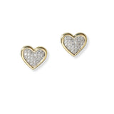 100932, HEART CUBIC ZIRCONIA DESIGNER INSPIRED STUD EARRING