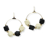 100935, GEOMETRIC WOOD BEADED EARRING