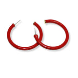 100936, ENAMEL ROUND HOOP EARRING