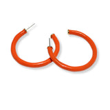100936, ENAMEL ROUND HOOP EARRING