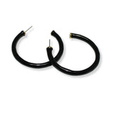 100936, ENAMEL ROUND HOOP EARRING