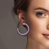 100936, ENAMEL ROUND HOOP EARRING