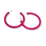 100936, ENAMEL ROUND HOOP EARRING