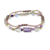 100938, MULTI LAYERED MIX BEADED STRETCH BRACELET